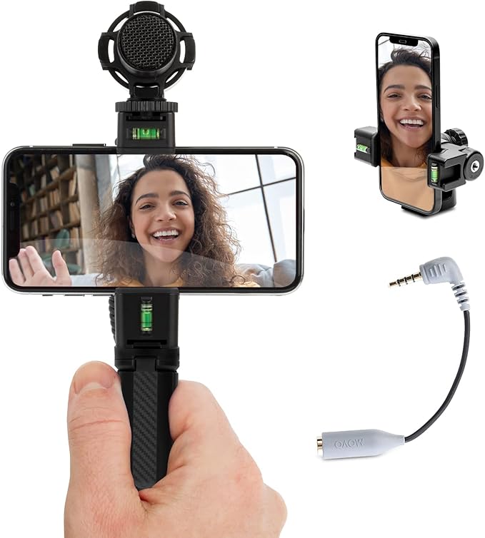 Movo Vlog Kit Bundle for Creators - Phone Rig, Tripod, Microphone - Mobile Video Kit for iPhone and Android - Perfect Smartphone Accessories Kit for Vlogging, Filming, YouTube Recording, and More