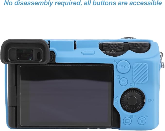 Pocoukate Case for Sony Alpha 6700 Camera, Soft Silicone Protective Cover Skin with A6700 Screen Protector Accessories for Sony Alpha 6700 Camera Silicone Case - Blue