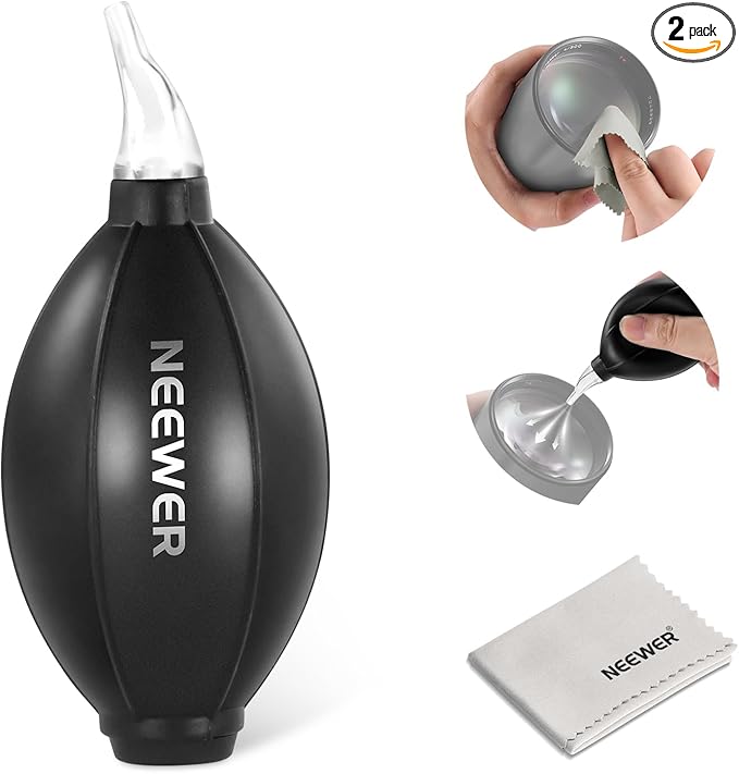 NEEWER 2 in 1 Camera Lens Cleaning Kit for Electronics, Smartphones, Tablets, 1x Camera Air Blower + 1x Soft Cleaning Cloth, HM-50