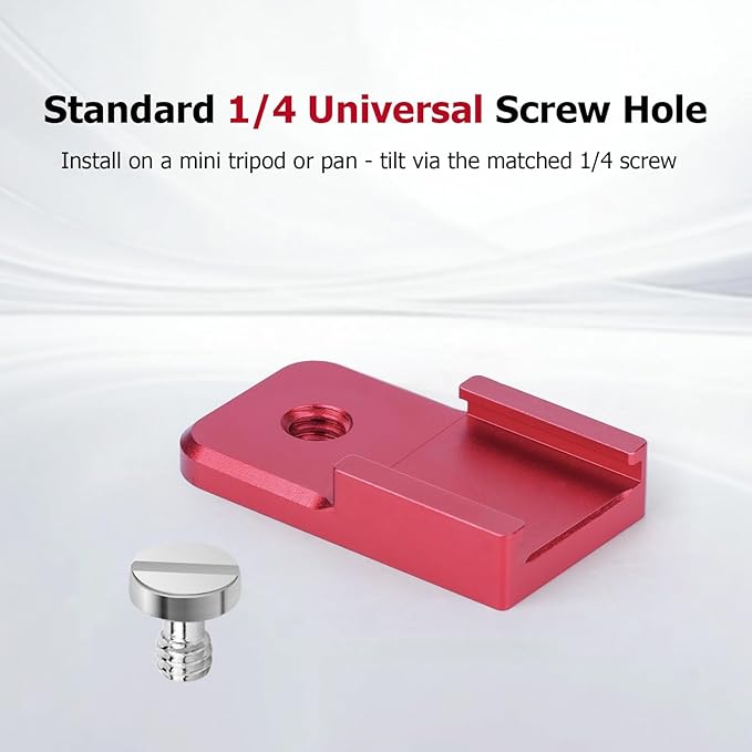 Mechrig Universal Hot Shoe Adapter for Camera Accessories – Aluminum Alloy & Stainless Steel Mount with Locking Knob, 1/4" Screw Hole for Microphone, LED Light, Tripod, DSLR Rig (62057)