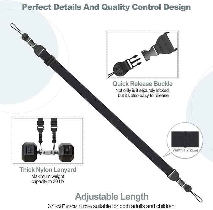 Adjustable Shoulder Strap, Comfortable Camera Strap, Neck Lanyard for iPad Tablet Case, Camera, Binocular, Luggage Bag (Black Shoulder Strap)