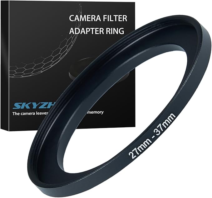 27mm to 37mm Step up Ring Filter Adapter Metal Ring Step up Rings Adapter Filter Compatible with All 37mm UV,CPL,ND,Lens Hood,Threaded Lens ect (27mm to 37mm)