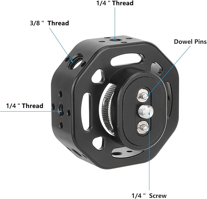CAMVATE Round Handgrip with 1/4"-20 Thumbscrew Mount for DSLR Camera-3722