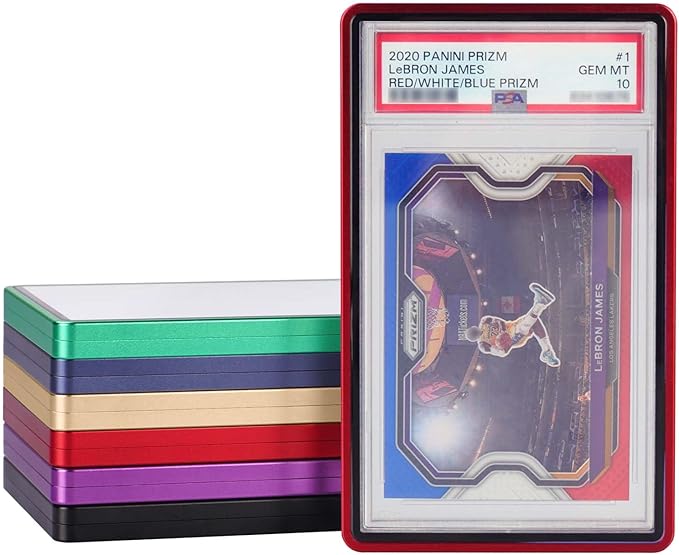 PSA Slab Bumper Case, Metal Graded Cards Slab Magnetic Protector for 35pt PSA/CGC/CCIC Graded Cards|Scratch Resistant | Stackable | UV Resistant | RED