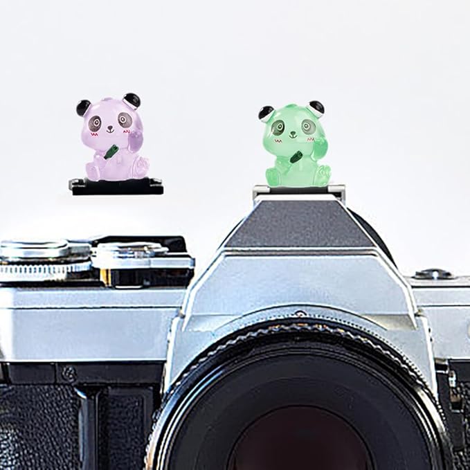 Camera Hot Shoe Cover, Cute Hot Shoe Cap, Hot Shoe Protector Compatible with Sony Fujifilm Fuji Canon Nikon Pentax Leical Panasonic (2pcs Panda)
