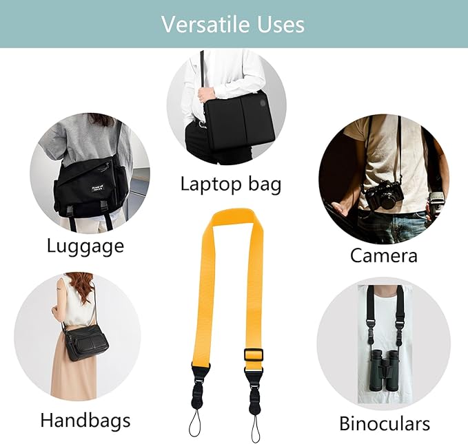 Adjustable Shoulder Strap:Comfortable iPad Strap Nylon Neck Lanyard for iPad/Samsung Tablet Case,Camera Binocular Crossbody Laptop Luggage Bag(Yellow)