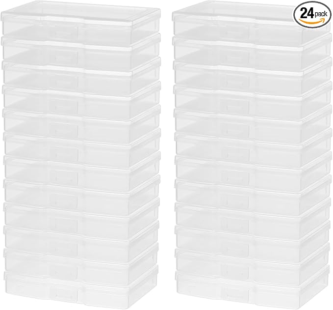 novelinks Transparent 4" x 6" Photo Storage Boxes - Photo Organizer Cases Photo Keeper Picture Storage Containers Box for Photos - 24 PACK (Clear)