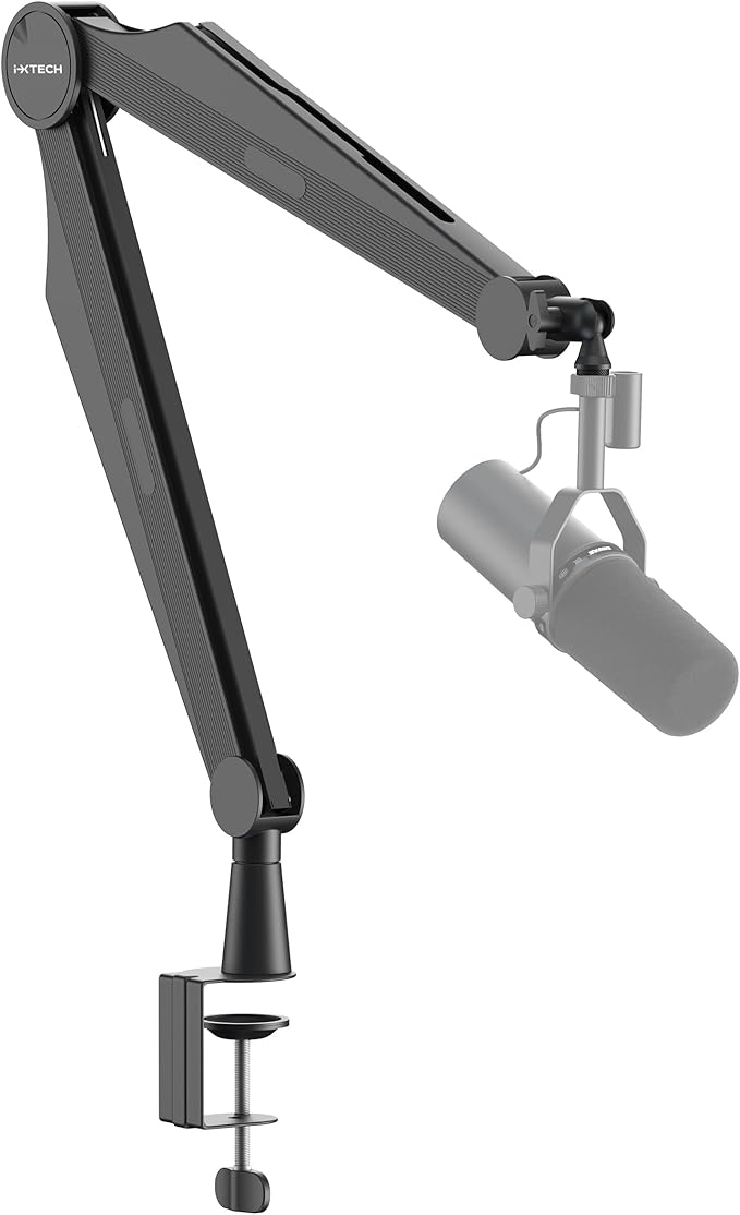 IXTECH Microphone Boom Arm Mic Arm for Blue Yeti Shure Sm7b Hyperx QuadCast Rode At2020 and Fifine Mic Stand for Gaming Podcasting and Streaming CAPTAIN Model