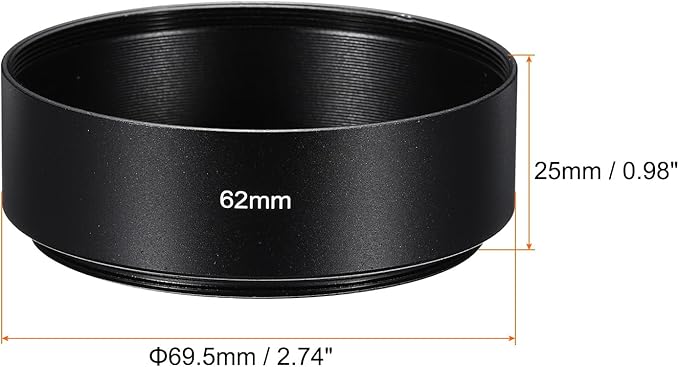 PATIKIL 62mm Lens Hood, Standard Focus Frosted Surface Anti-Reflective Inside Hood for Camera Lens, Black for Nikon, for Fujifilm, for Pentax, for Leica