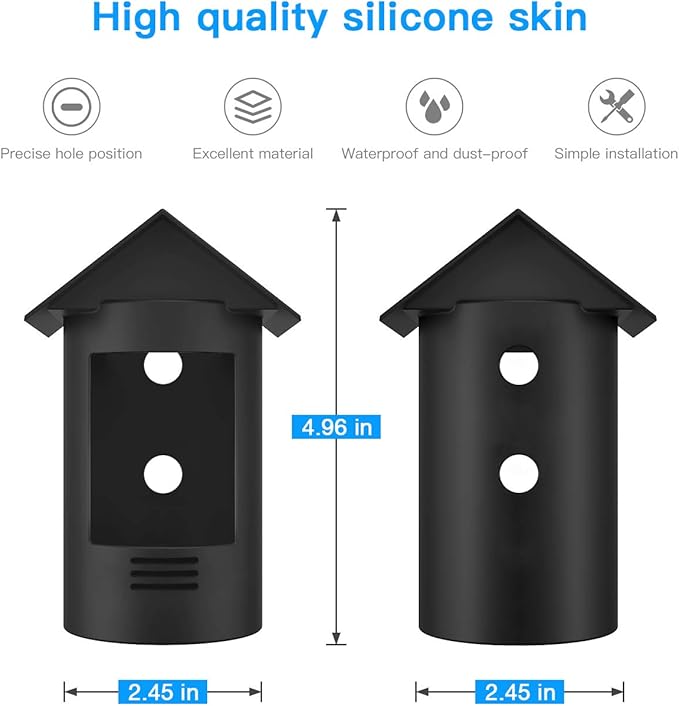 HOLACA Water-Proof Silicone Cover Protective Case for Stick Up Cam Battery HD Security Camera(3rd Generation) - Anti-Scratch Protective Cover for Full Protection (Black)