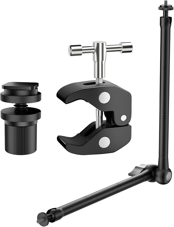 EMART 22inch Articulating Magic Arm Camera Mount with Super Clamp, Friction Power Adjustable Camera Mounts & Clamps with Magicarm and Cold Shoe for Photography/Videography/Webcam/Flash Light