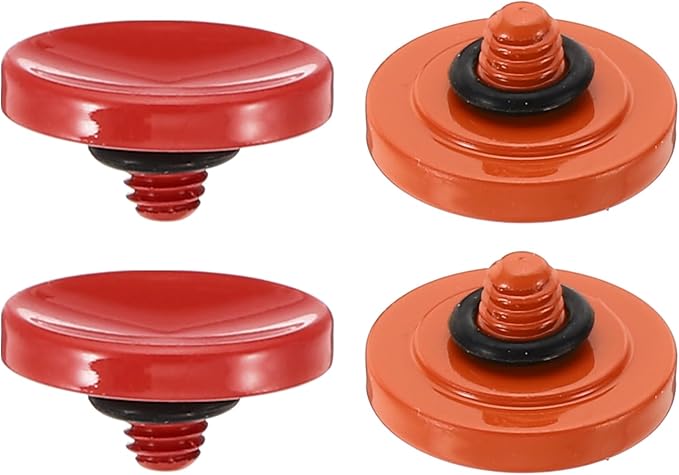 PATIKIL Camera Shutter Button, 2 Pack Soft Shutter Release Button Pure Copper Camera Button Concave Suitable for Nikon for Fujifilm for Leica DSLR/SLR Camera, Red Orange