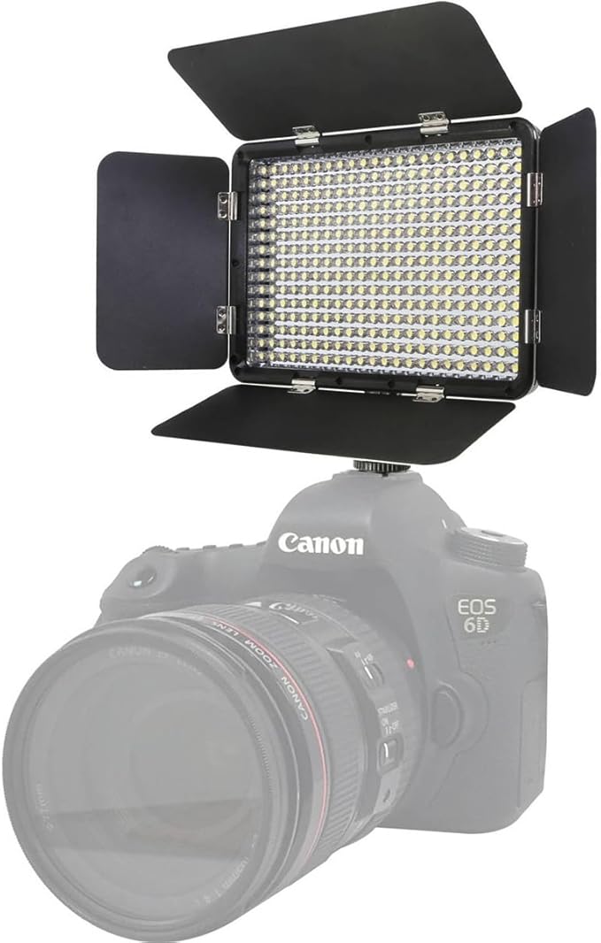 Vidpro LED-330X Photo and Video Light Kit - On Camera Panel LED Light - Adjustable and Dimmable 3200K-5600K Variable Color Light Fits Cameras w/Hot Shoe Includes Rechargeable Battery Diffuser