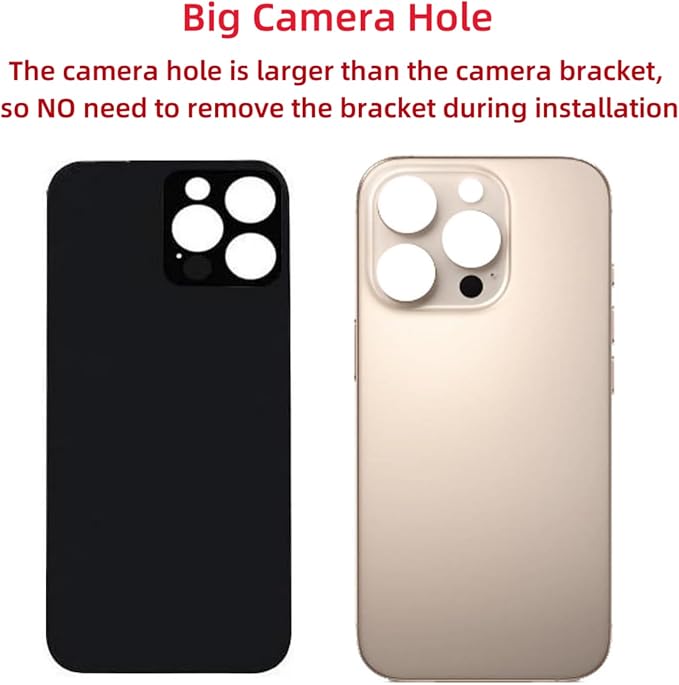 16 Pro Max Back Glass Replacement for iPhone 16 Pro Max Back Cover Glass (Desert Titanium, 6.9 inches) with Pre-Installed Tape +Installation Instruction + Repair Tools (Desert Titanium)