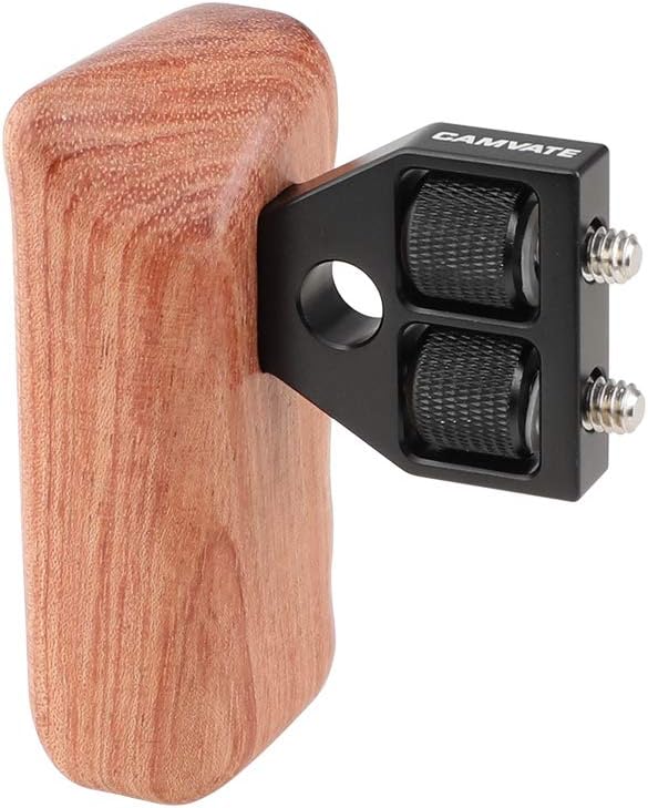 CAMVATE DSLR Wood Wooden Handle Grip Mount Support for DV Video Cage Rig (Left Hand) - 1242