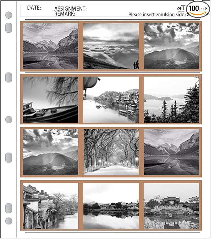 100x eTone Archival Storage Sheets 120 Negative Page Preservers (100x120)