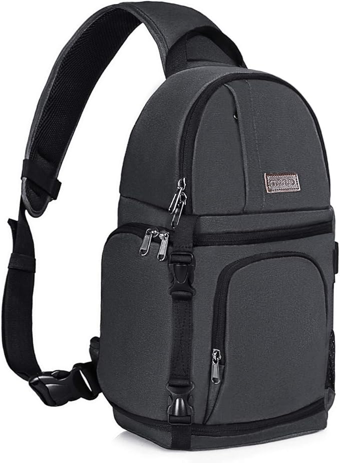 MOSISO Camera Sling Bag, DSLR/SLR/Mirrorless Camera Backpack Case Shockproof Photography Backpack with Tripod Holder & Removable Modular Inserts Compatible with Canon/Nikon/Sony/Fuji, Space Gray
