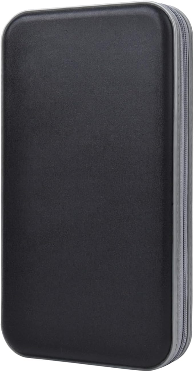 alavisxf xx CD Holder, 72 Capacity CD/DVD Case Holder Portable Wallet Storage Organizer Hard Plastic Protective Storage Holder for Car Travel(72 Capacity, Black 72)