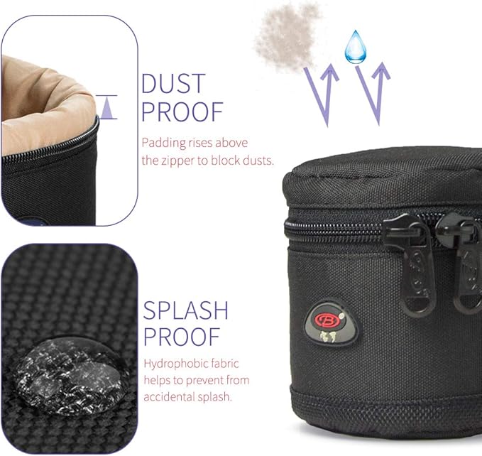 BPAULL Camera Lens Case DSLR Camera Lens Bag Fits for Camera Lens