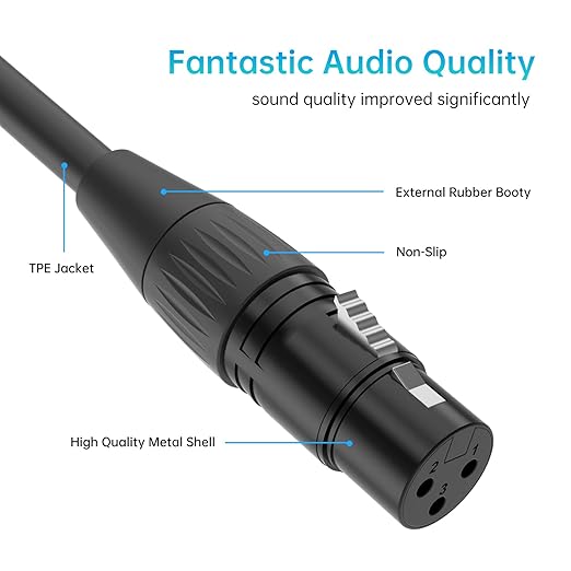 XLR Male to Female Microphone Cable 5ft (Oxygen-Free Copper)