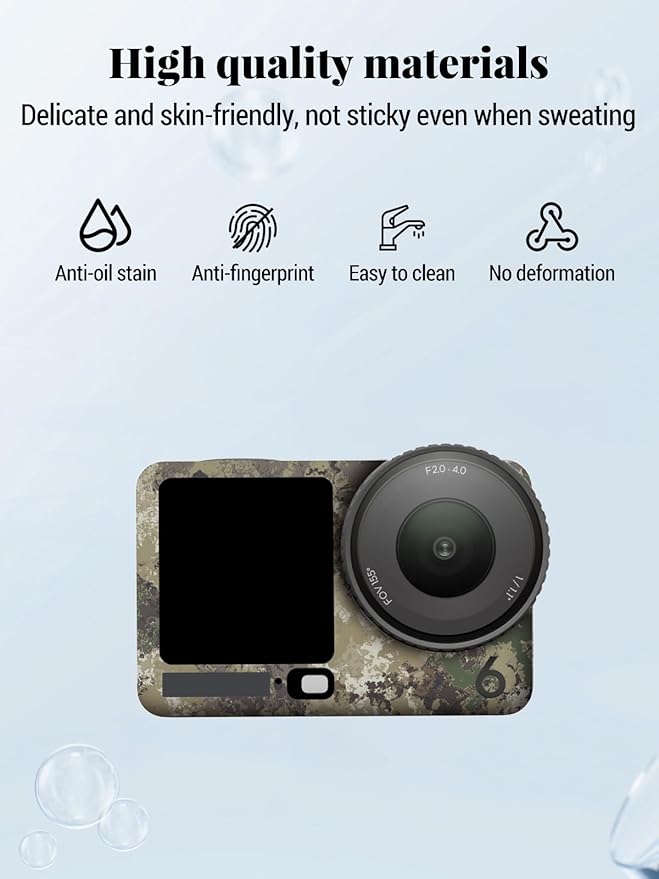 ZBAGUG for DJI Action 6 Skin Full Body Wrap, Anti-Scratch Waterproof Protective Sticker, Full Coverage Action Cam Wrap, for DJI Action 6 Accessories, Camouflage