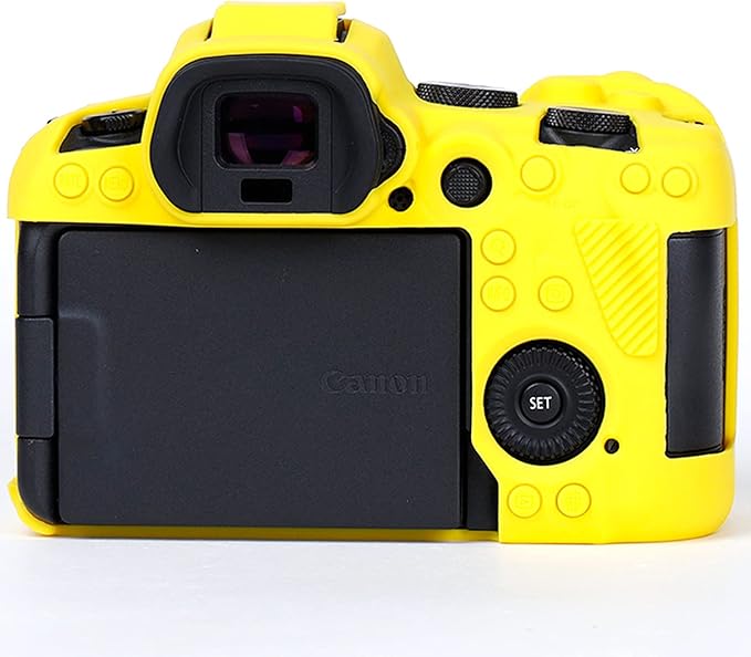 Professional Secure Silicone Camera Case Cover Housing Body Skin for Canon EOS R6 Full-Frame Mirrorless Camera (Yellow)