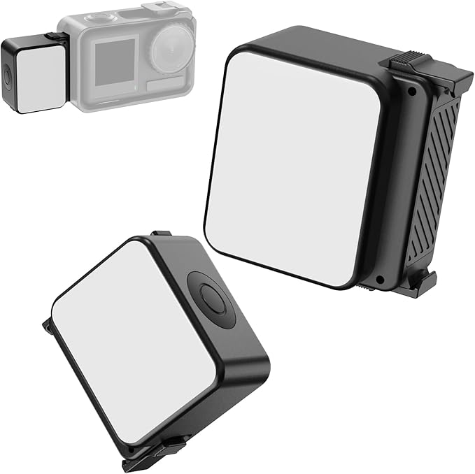 ULANZI LM18 Vlogging Light Mini LED Action Camera Video Light Magnetic Photography Fill Lighting for DJI Osmo Nano Action 3/4 Camera Cage Accessories and Ulanzi PK-06 Pocket 3/4 Expansion Adapter