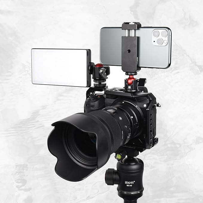 SIOTI Mini Ball Head Mount Adapter, with Hot Shoe Mont, Compatible with Monopod/Digital Card Camera/Microphone/Smart Phone/Action Camera/Flash/LCD (UM22)