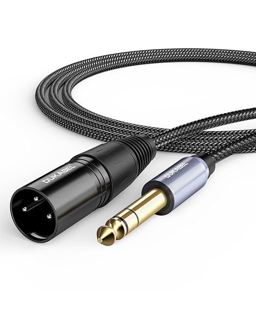 DUKABEL 1/4" TRS to XLR Male Cable, Balanced Interconnect Cords 2.4M Long Patch Cable for Mixers, Speaker, Amplifiers, Mics