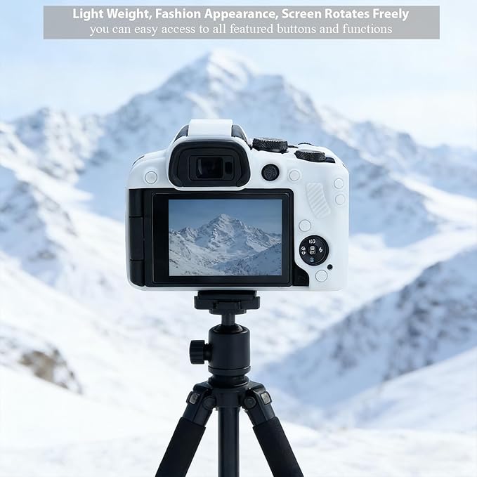 Frevyve Case for Canon EOS R10 Mirrorless Camera, Skin, Anti-Scratch, Lightweight Sleeve, Soft Silicone Rubber Protective Case Cover for Canon EOS R10 Accessories (White)