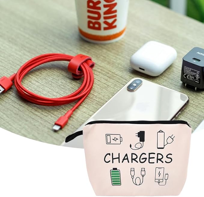 ShiQiao Spl Charging Cable Organizer Bag Chargers Organizer Bag for Travel Backpack with Zipper Toiletry Pouch Gifts for Friends Daughter Son Bday Birthday Gifts Chargers Makeup Cosmetic Bags