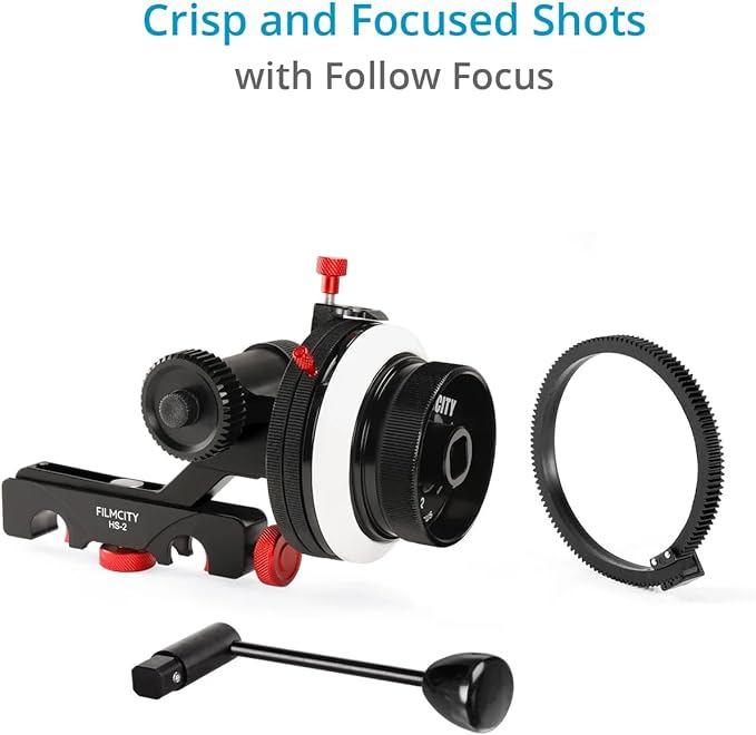 Filmcity Shoulder Rig Kit w Matte Box & Follow Focus for DSLR Cameras. Ergonomic & Stable, 6” to 9” Convertible Size. Adjustable Handles, ¼” Threads. Comfy Shoulder Pad, Quick Release Plate (FC-03)