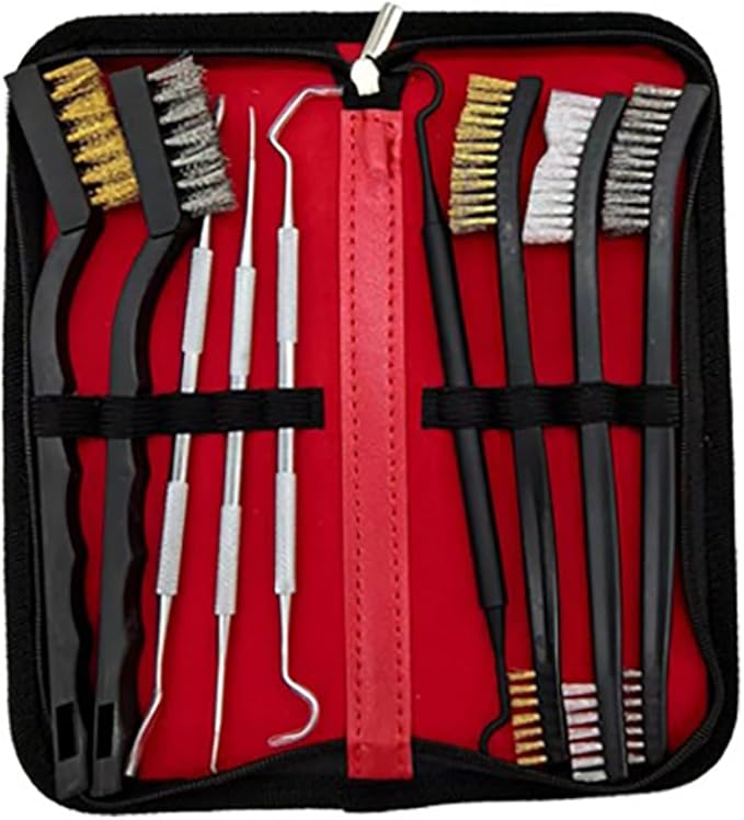 Cleaning Brushes Picks Kit Set Cleaning Pick Set Cleaning Brush Tools Multi-Functional Cleaning Kit Brass Nylon Stainless Steel Bristle Brushes Pick Set