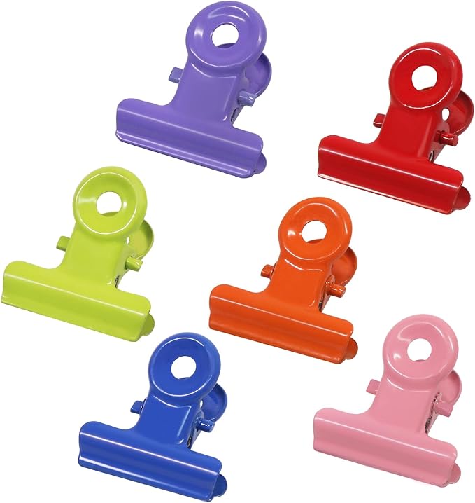 Coideal Colored Bulldog Paper Clips, 30 Pack Small 0.87 Inch Metal Mini Binder Clips Money Clamps for Tags Bags, Shops, Office and Home Kitchen