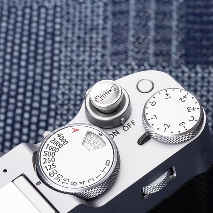 Camera Shutter Button Compatible with FUJIFILM X-T5 X-T4 X-T20 X-T30 X-T200 X-PRO2 ，,Soft Release Button for laica M9 (Fish Bone)