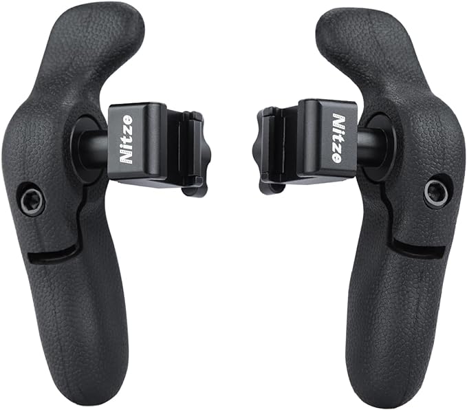 Nitze Side Handle Kit with NATO Clamp, 360° Adjustable NATO Side Handles for Smartphone/iPad/Monitor/Camera Cages - PA32C
