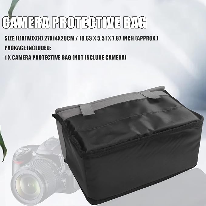 Padded Protective Bag Insert Liner Case for DSLR Camera, Lens and Accessories Black, 127628
