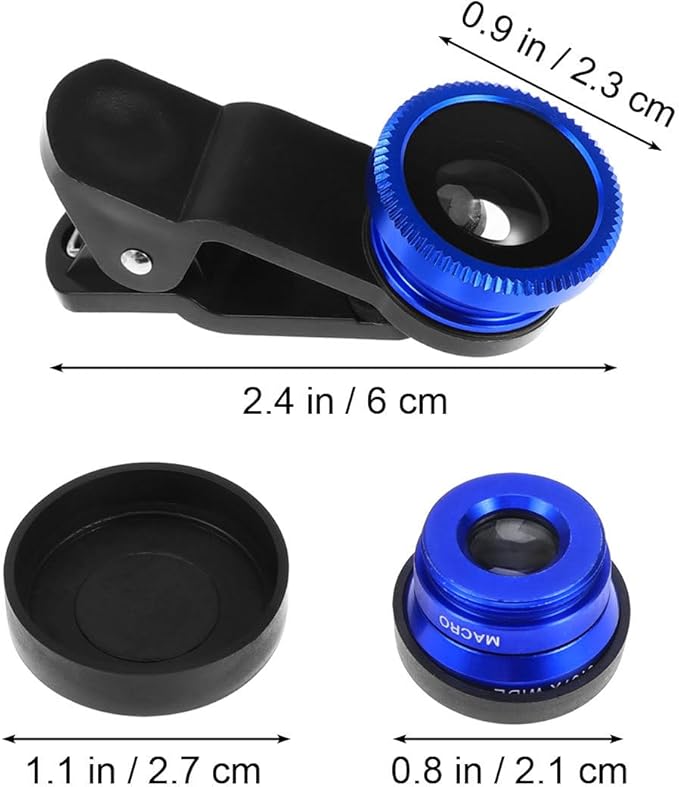 ibasenice 3 in 1 Phone Camera 0. 67x Wide Angle Macro Lens 180 Degree Fisheye Clip-on Professional for Smartphones