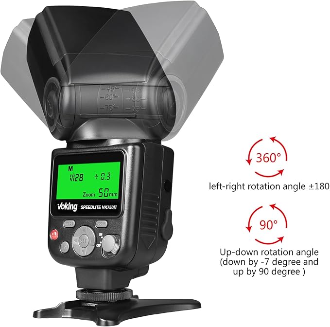 VK750II TTL Camera Flash Speedlite with LCD Screen Compatible with Nikon D3500 D3400 D3300 D3200 D3100 D5600 D7100 D7200 D5300 D5500 D500 D850 D750 and Other DSLR Cameras with Standard Hot Shoe