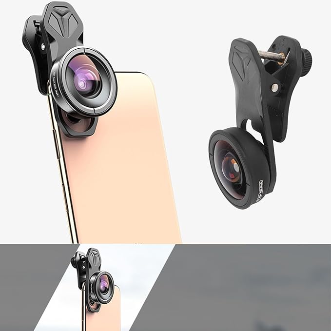 PUSOKEI 170 Ultra Wide Angle Lens for Phone, Clip - On Macro Photography Lens with Aluminum Alloy Housing, for Stunning Close - up Photos and Vlogging