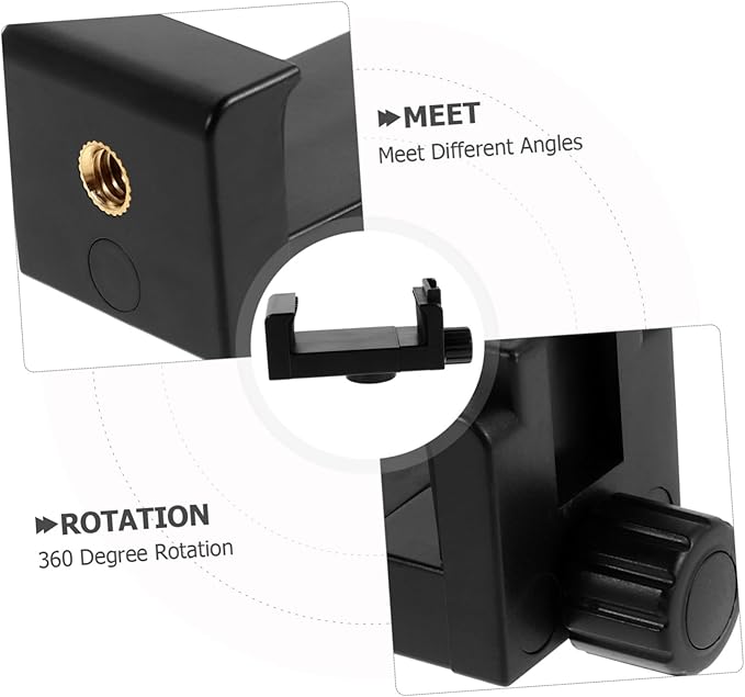 ARTIBETTER Rotation Hot Shoe Phone Mount Clip Universal Cell Phone Holder Tripod Adapter for Mobile Photography Camera Cold Shoe Mount Compatible with Selfie Stick and Mini Tripod