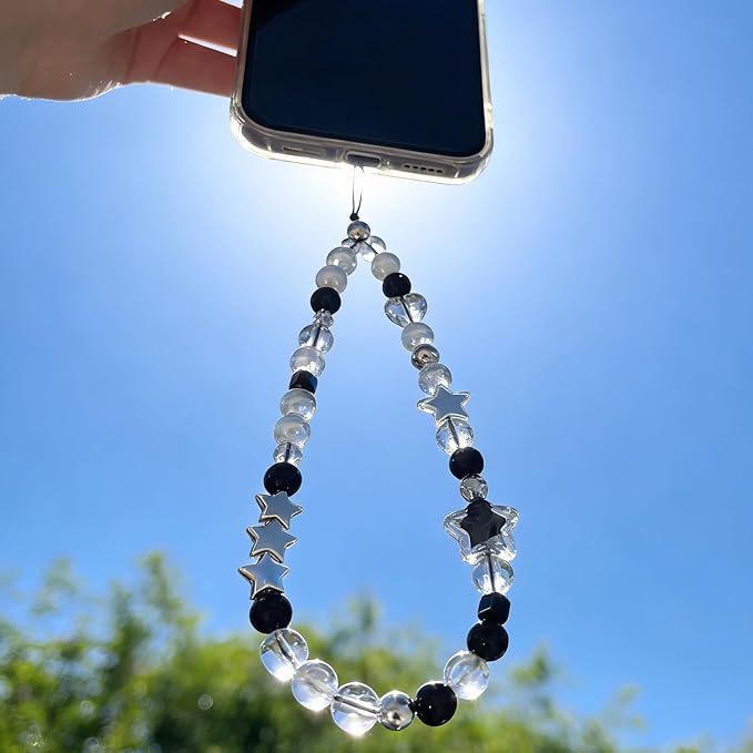 Beaded Camera Wrist Strap Cute Digital Camera Charm Lanyard Phone Charms Strap Beaded Camera Chain for Phone Bag Keychain