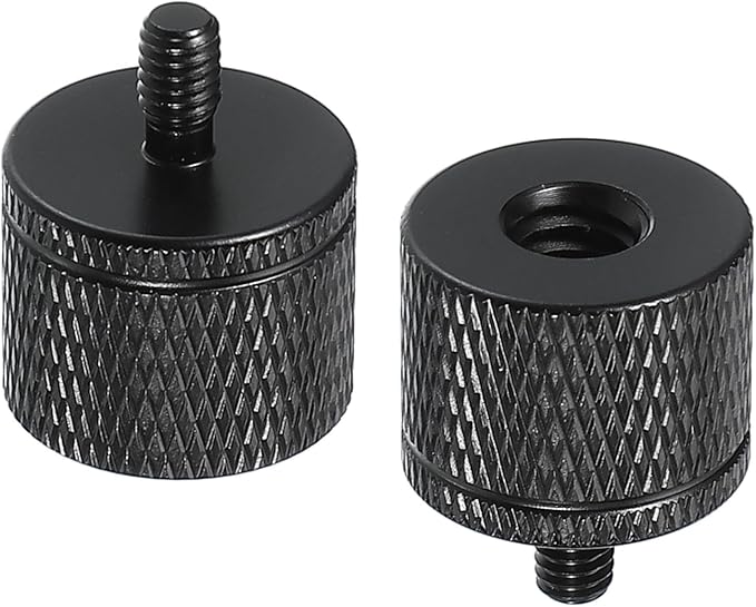 PATIKIL Tripod Screw Adapter 1/4" Female to M4 Male, 2 Pcs Tripod Nut Connectors Camera Mount Screw Camera Double Head Converter for Microphone Holder Magic Arms Accessories, 20 mm