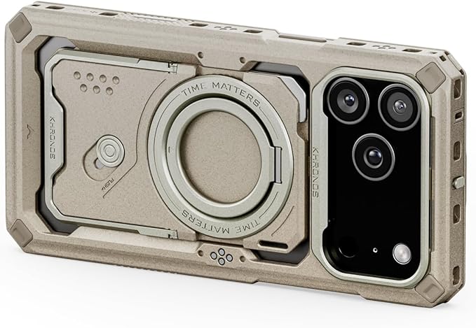 Tilta Khronos Case Compatible with iPhone 17 Pro Max - Beige | Snap in Design | Locking Clamp for Secure Mounting | Passthrough Power | Works with Focus Handles, Cooling Modules, Filters