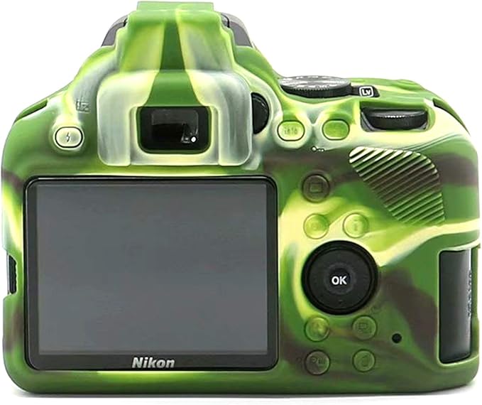 Professional Secure Silicone Camera Cases Bag Housing Rubber Body Skin for Nikon D3500 Digital SLR Camera (Green)