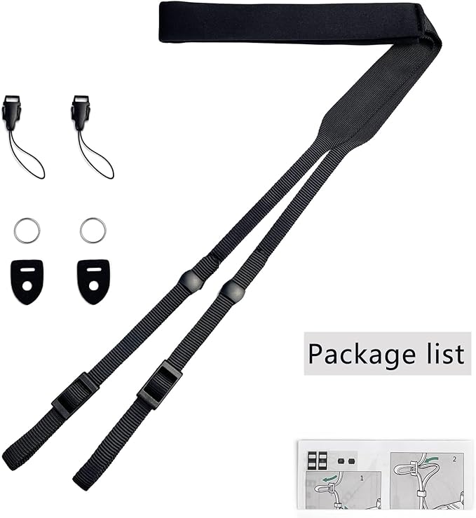 Washable Soft Neoprene Camera Neck Strap (Black)