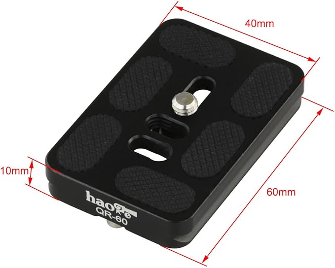 Haoge 60mm QR Quick Release Plate with D-Ring Screw Fits Arca-Swiss Standard for Tripod Ball Head Clamp Camera Lens
