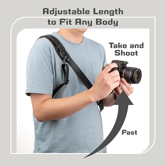Leather Camera Harness for 1 Camera,Single Camera Strap for Photographers,Camera Shoulder Strap Quick Release DSLR