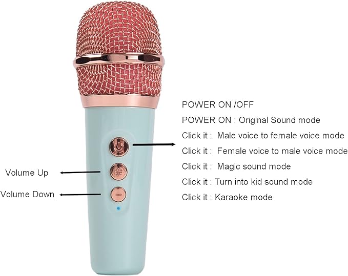 Retro Bluetooth Karaoke Speaker with Dual Wireless Microphones - Portable Rechargeable 1200mAh Battery, 10W HD Sound & 6 Voice Modes for Home Parties, Kids Gifts, Travel, Car Singing(White)