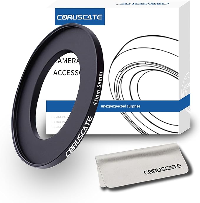 43mm to 58mm Camera Lens Adapter,Change The Filter or Lens Size from 43mm to 58mm.Compatible All 58mm Thread Filter Accessory.
